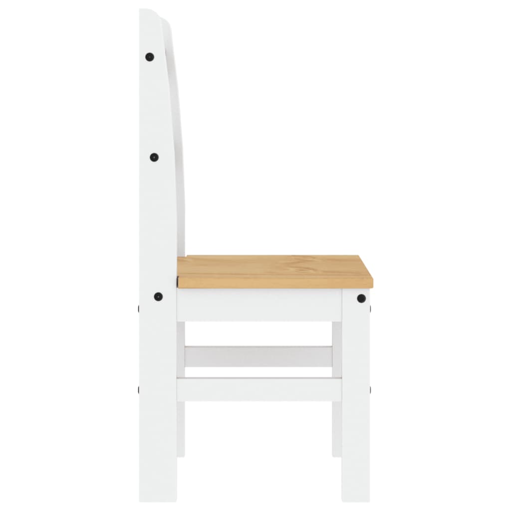 Sedie da Pranzo 2 pz Bianche 40x46x99 cm Legno Massello di Pino | homemem39