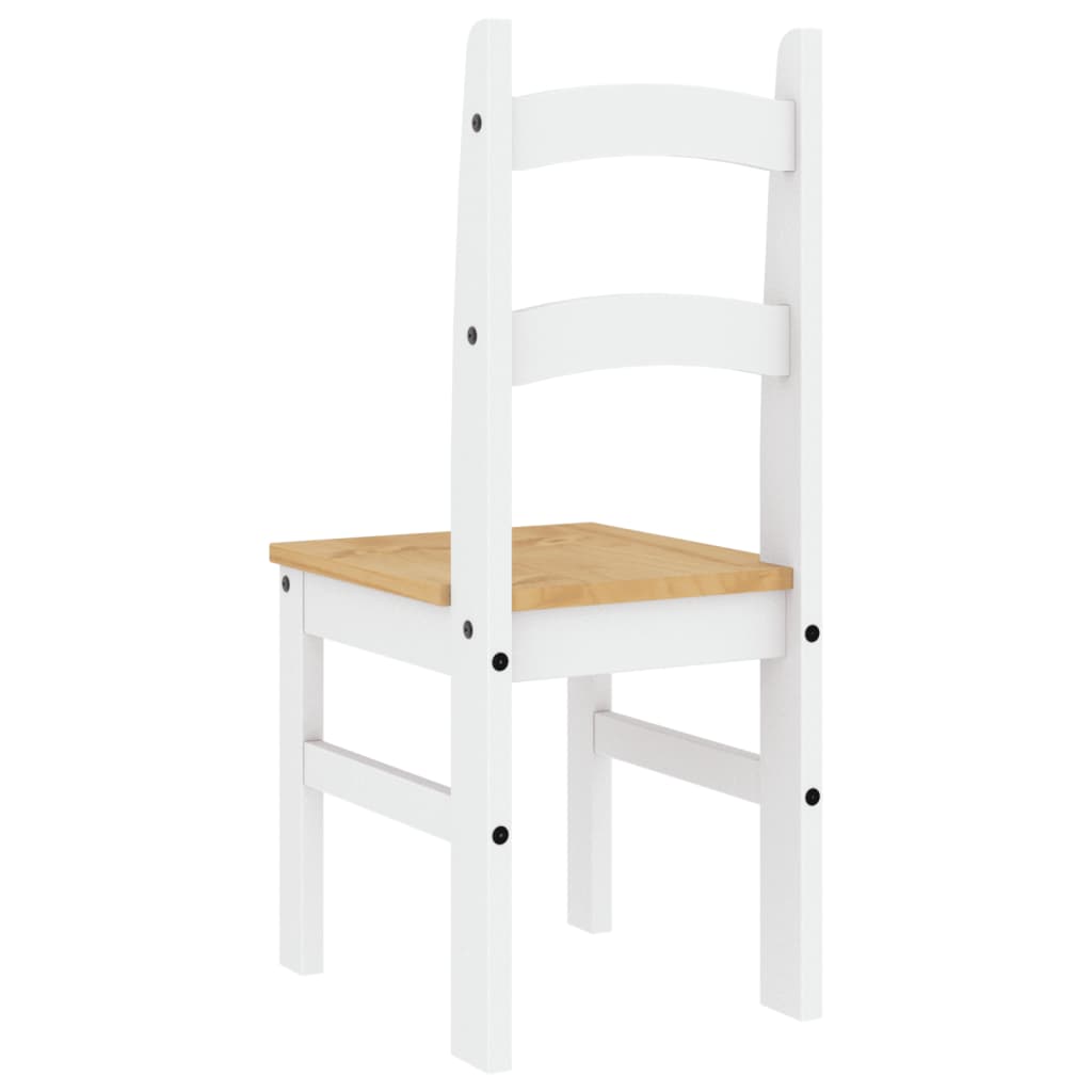 Sedie da Pranzo 2 pz Bianche 40x46x99 cm Legno Massello di Pino | homemem39
