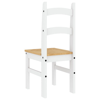 Sedie da Pranzo 2 pz Bianche 40x46x99 cm Legno Massello di Pino | homemem39
