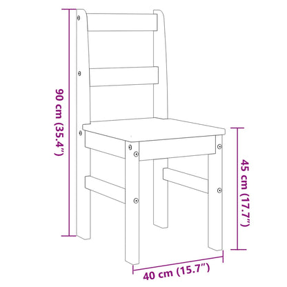Sedie da Pranzo 2 pz PANAMA 105x30x45 cm Legno Massello Pino | homemem39