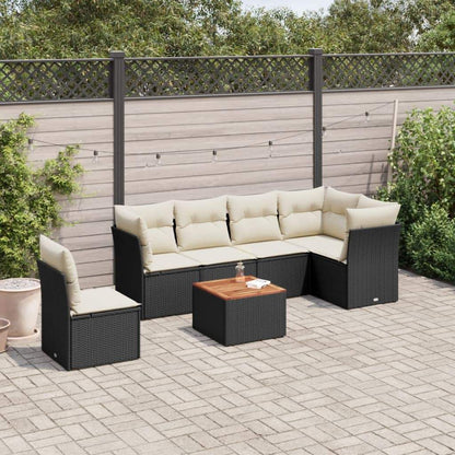 Set Divani da Giardino con Cuscini 7pz Nero Polyrattan - homemem39