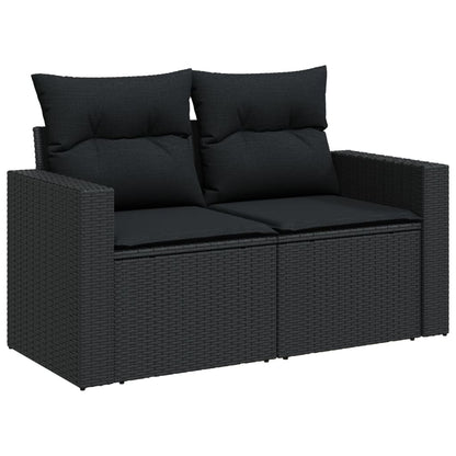 Set Divani da Giardino 12 pz con Cuscini Nero in Polyrattan - homemem39