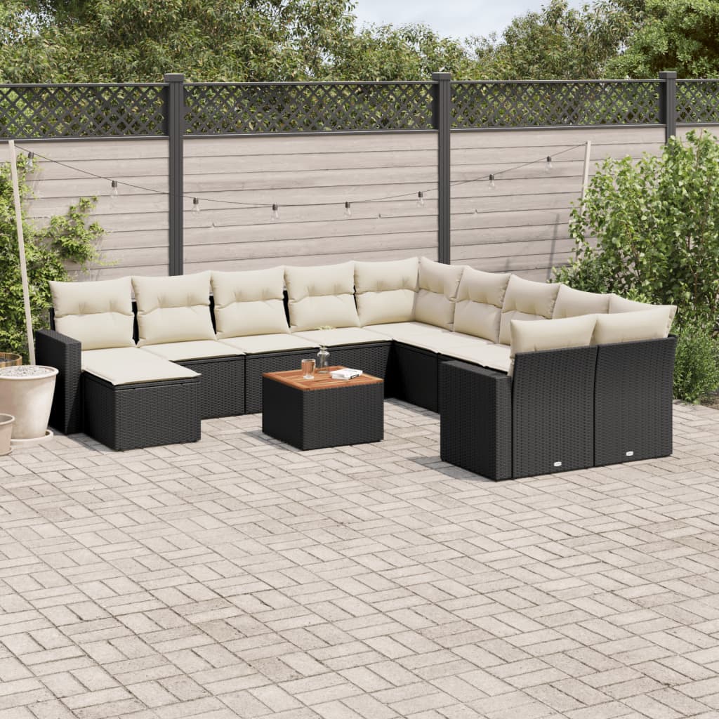 Set Divani da Giardino 12 pz con Cuscini in Polyrattan