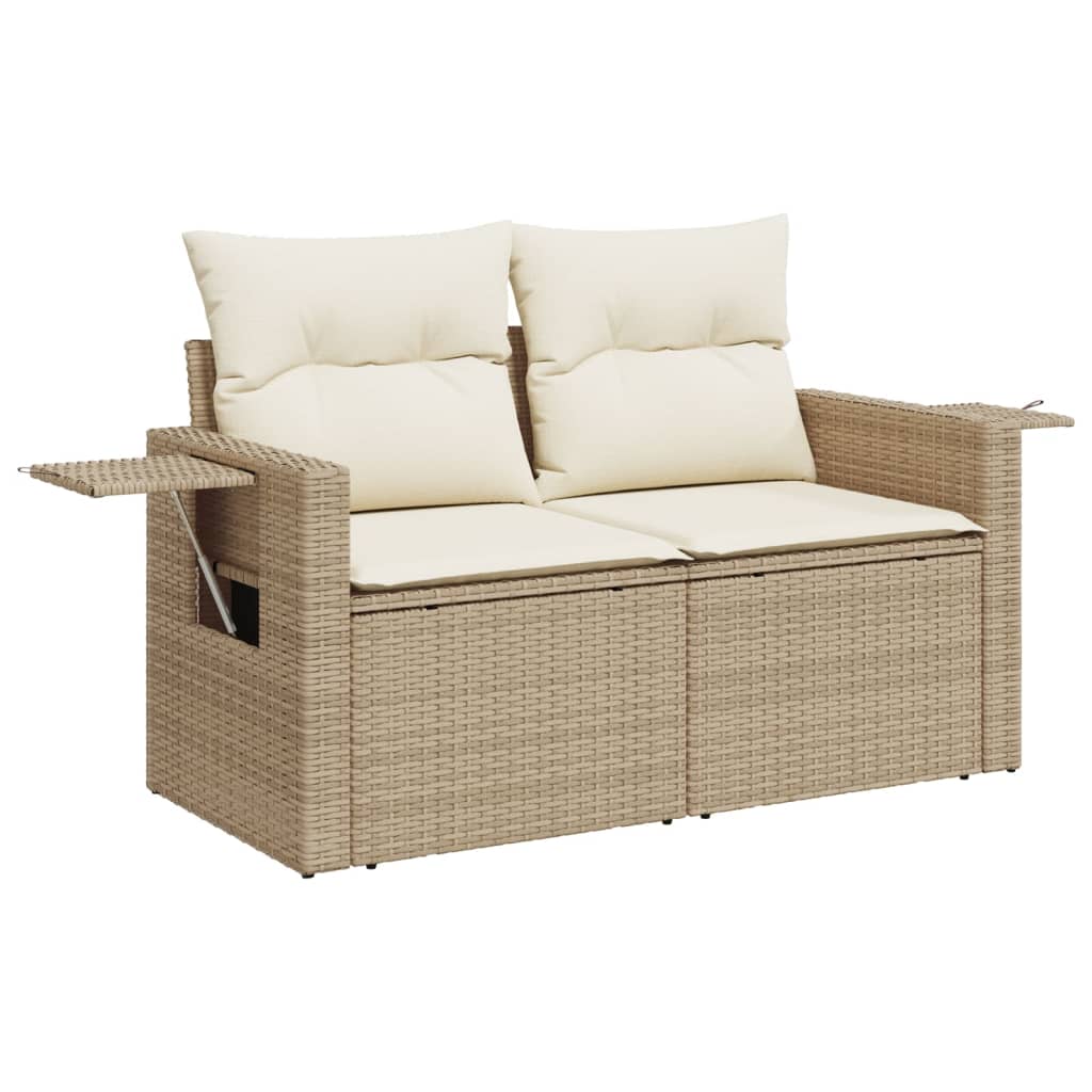 Set Divano da Giardino 4 pz con Cuscini Beige in Polyrattan - homemem39