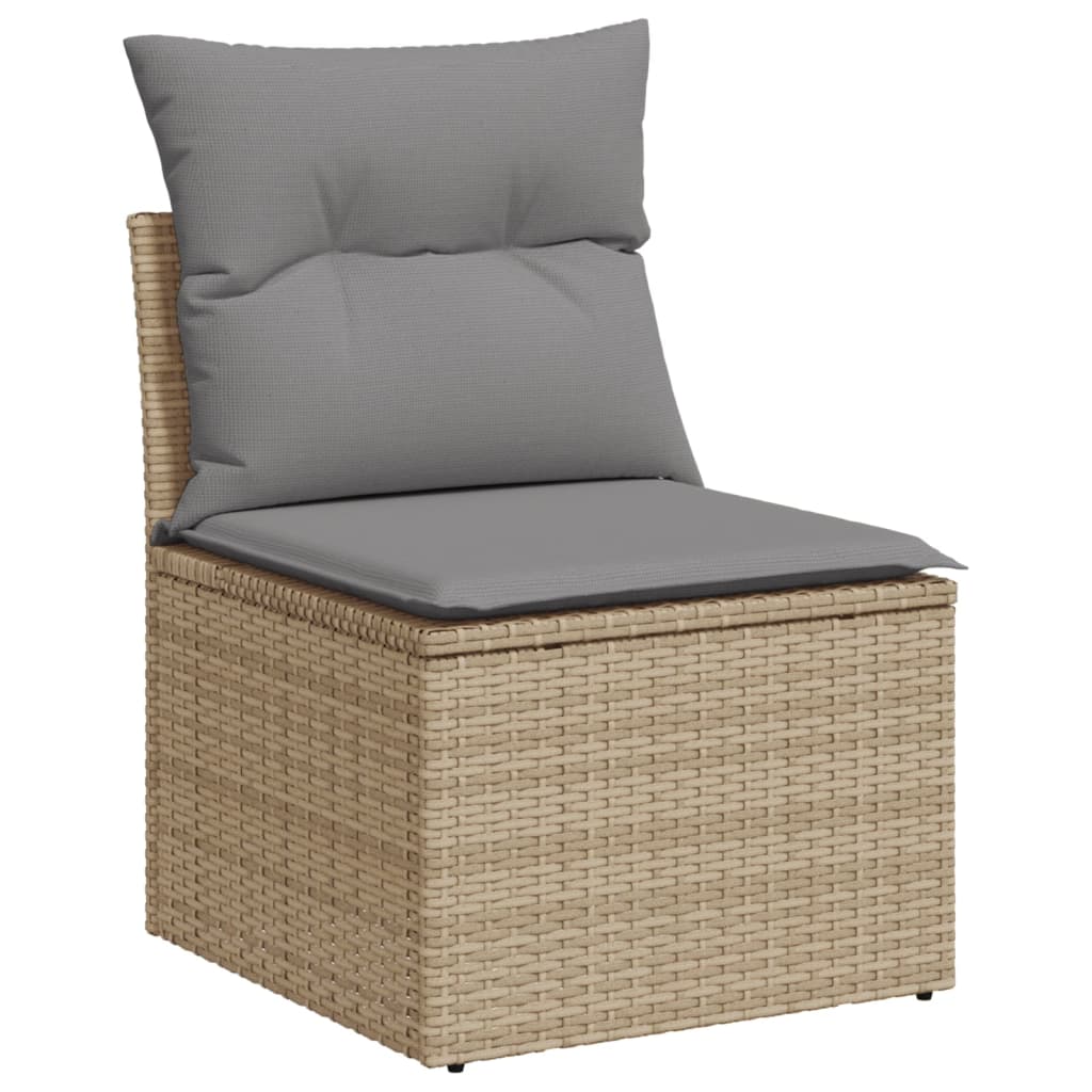 Set Divano da Giardino 4 pz con Cuscini Beige in Polyrattan - homemem39