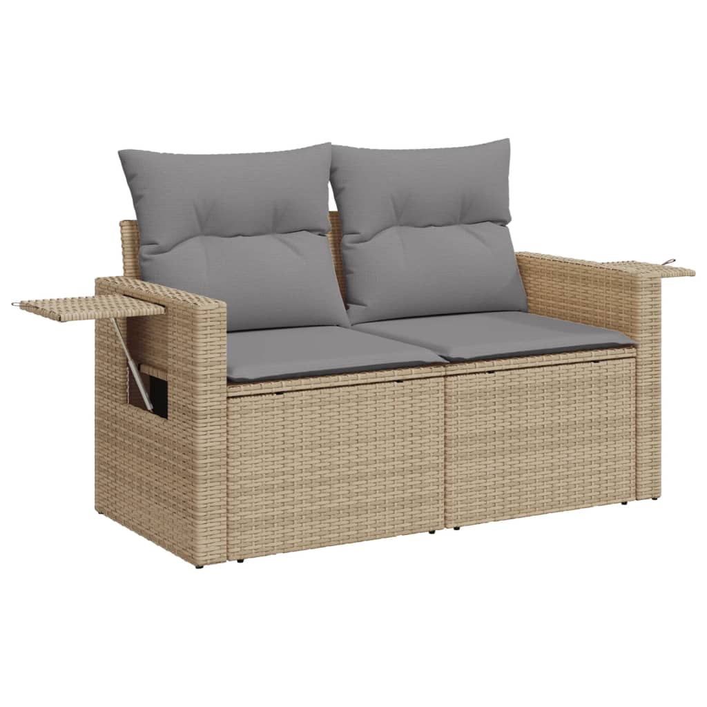 Set Divano da Giardino 4 pz con Cuscini Beige in Polyrattan - homemem39