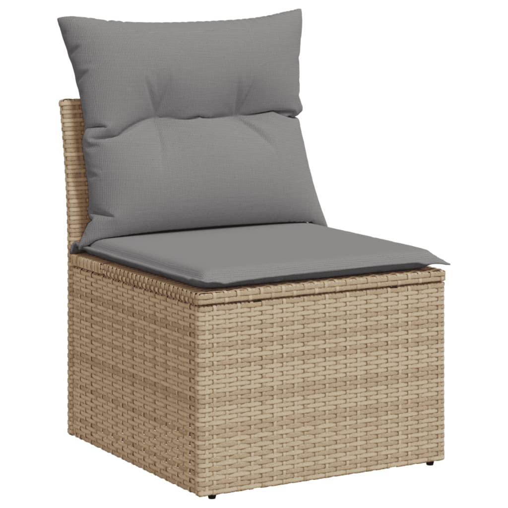 Set Divano da Giardino 5 pz con Cuscini Beige in Polyrattan - homemem39