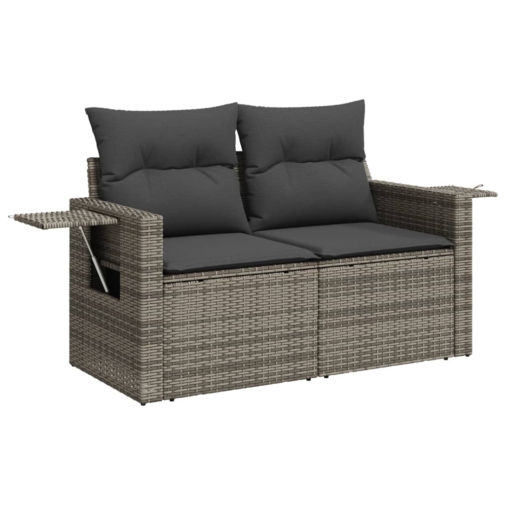 Set Divano da Giardino 8 pz con Cuscini Grigio in Polyrattan - homemem39