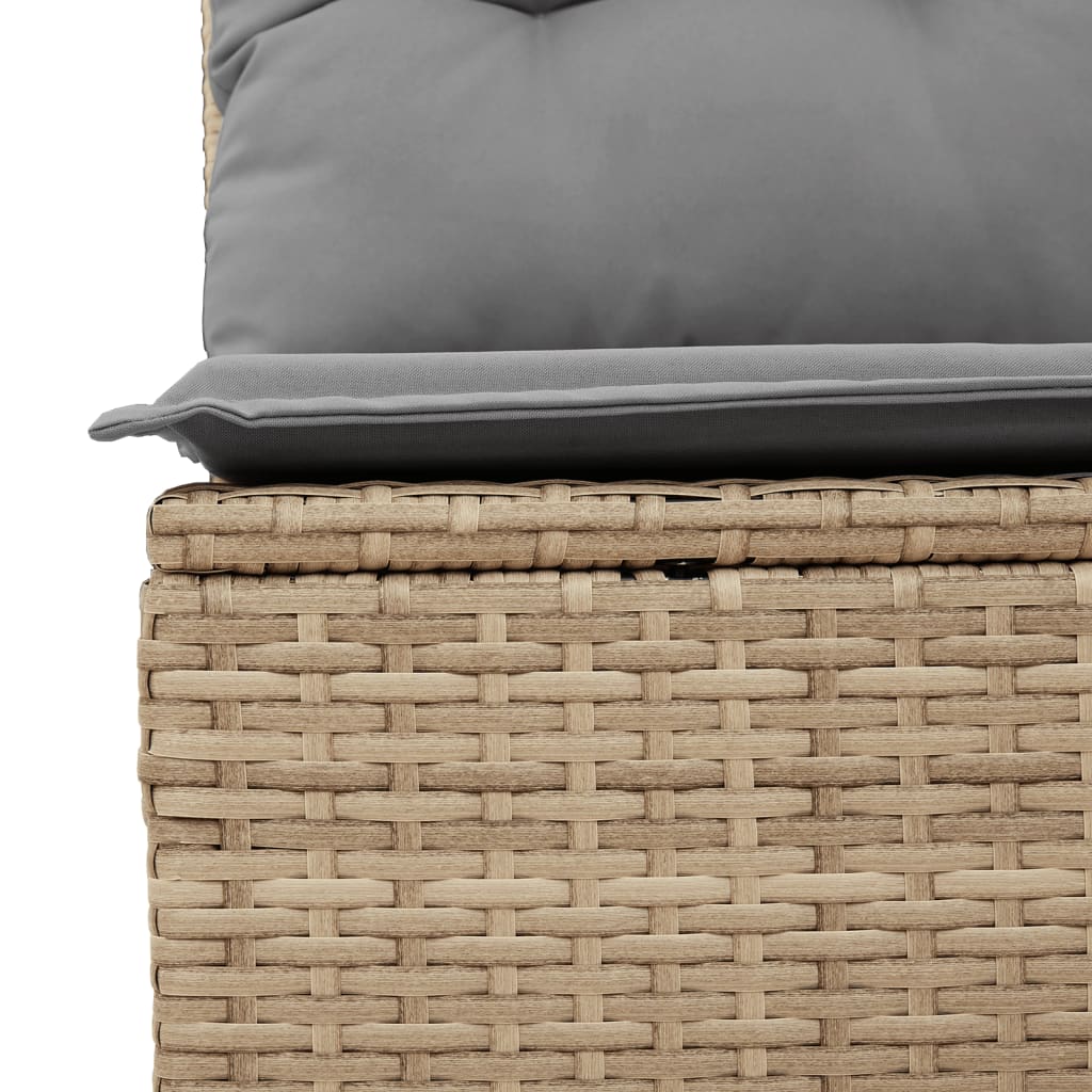 Set Divano da Giardino 9 pz con Cuscini Beige in Polyrattan - homemem39