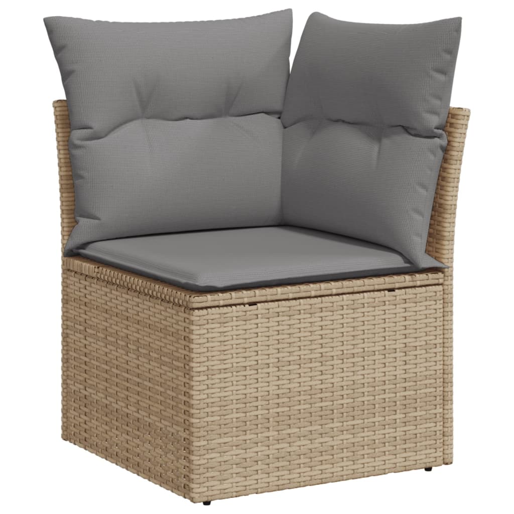 Set Divano da Giardino 6 pz con Cuscini Beige in Polyrattan - homemem39