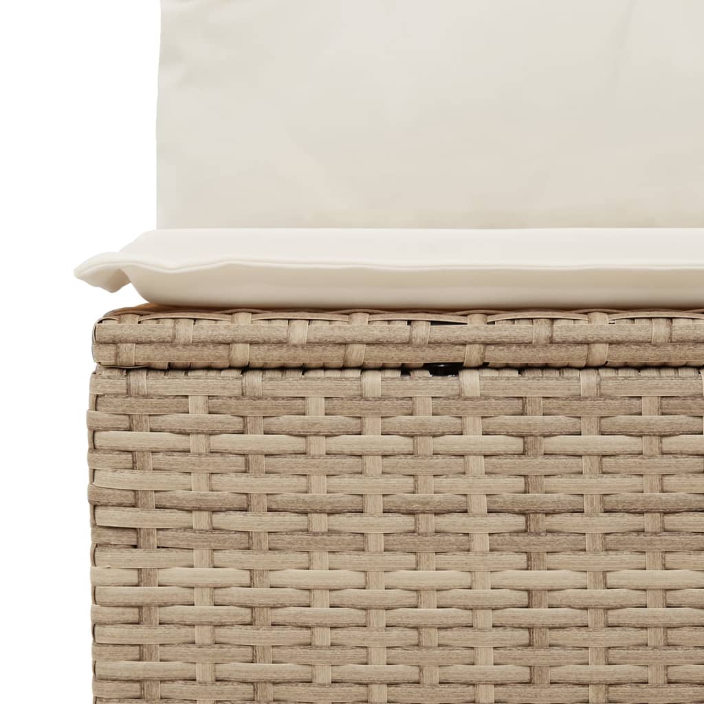 Set Divano da Giardino 9 pz con Cuscini Beige in Polyrattan - homemem39