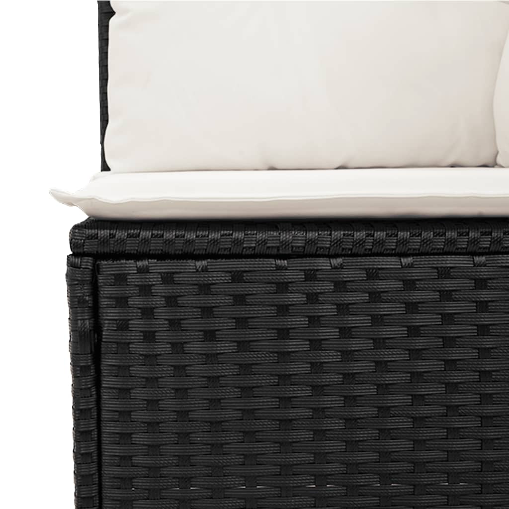 Set Divani da Giardino 12 pz con Cuscini Nero in Polyrattan - homemem39