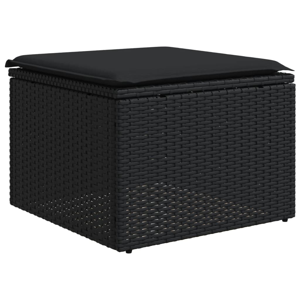 Set Divani da Giardino con Cuscini 8 pz Nero in Polyrattan - homemem39