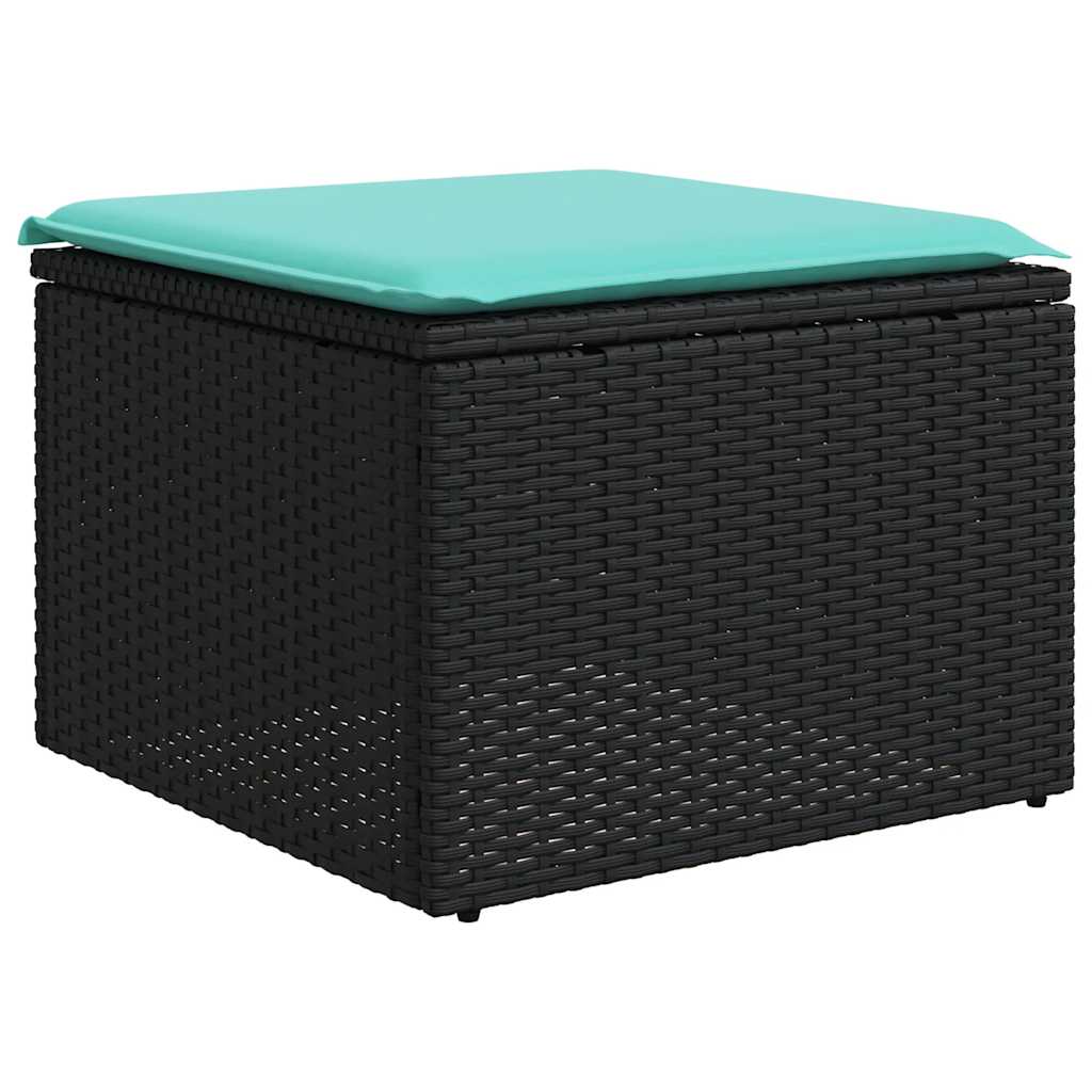 Set Divani da Giardino 8 pz con Cuscini Nero in Polyrattan | homemem39