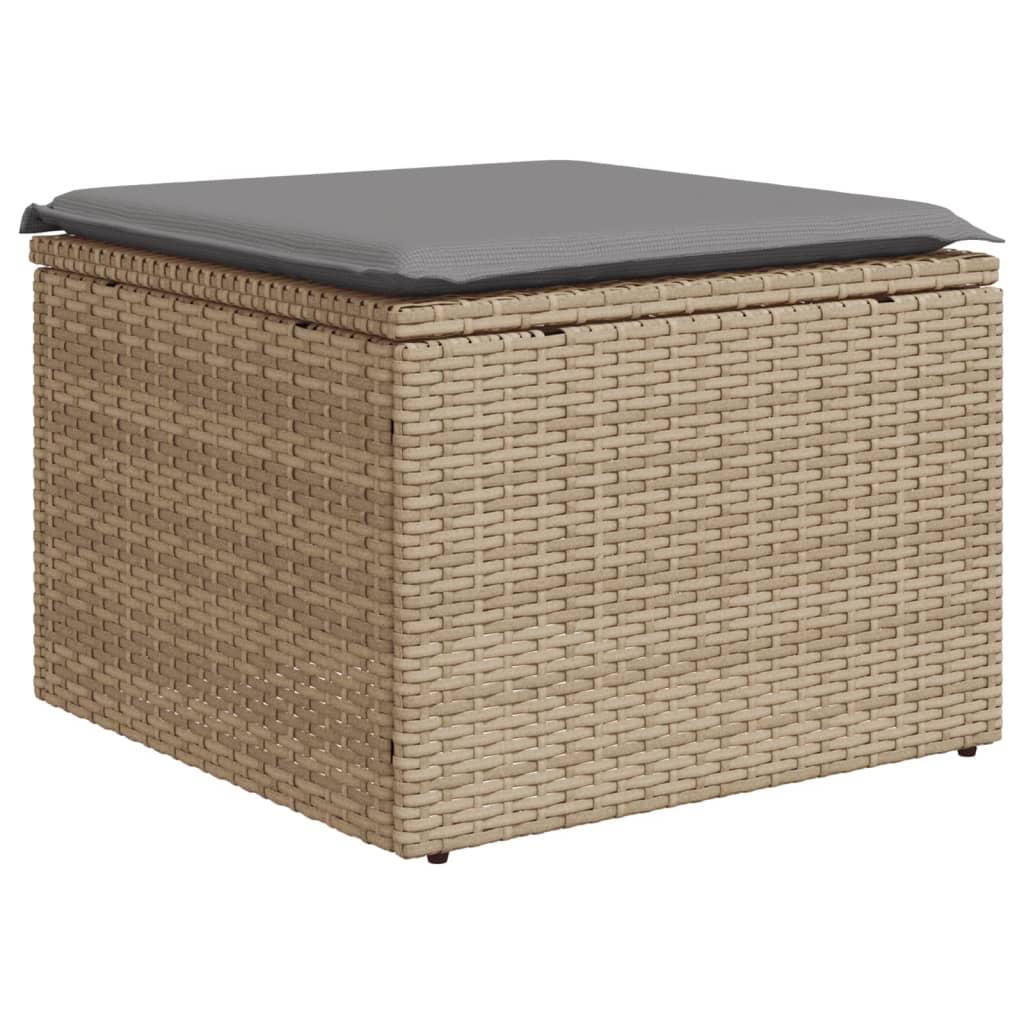 Set Divano da Giardino 9 pz con Cuscini Beige in Polyrattan - homemem39