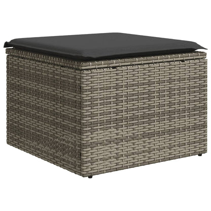 Set Divani da Giardino 11 pz con Cuscini in Polyrattan Grigio - homemem39