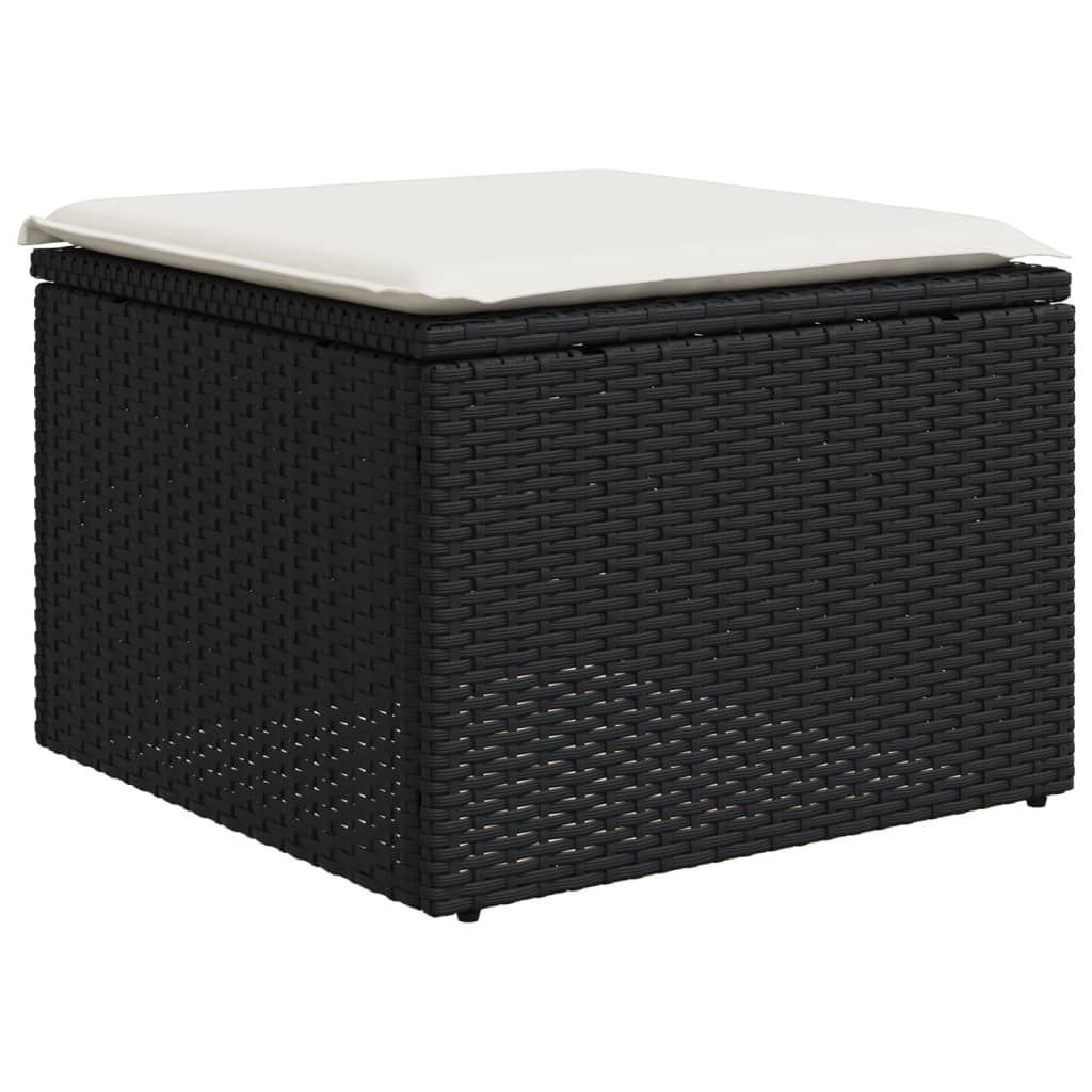 Set Divani da Giardino 11 pz con Cuscini in Polyrattan Nero - homemem39