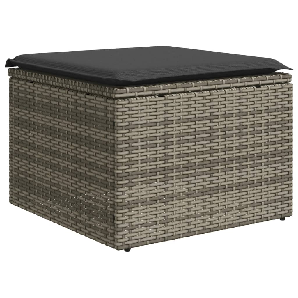 Set Divani da Giardino 11 pz con Cuscini in Polyrattan Grigio - homemem39