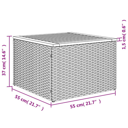 11-teiliges Gartensofa-Set mit schwarzen Polyrattan-Kissen