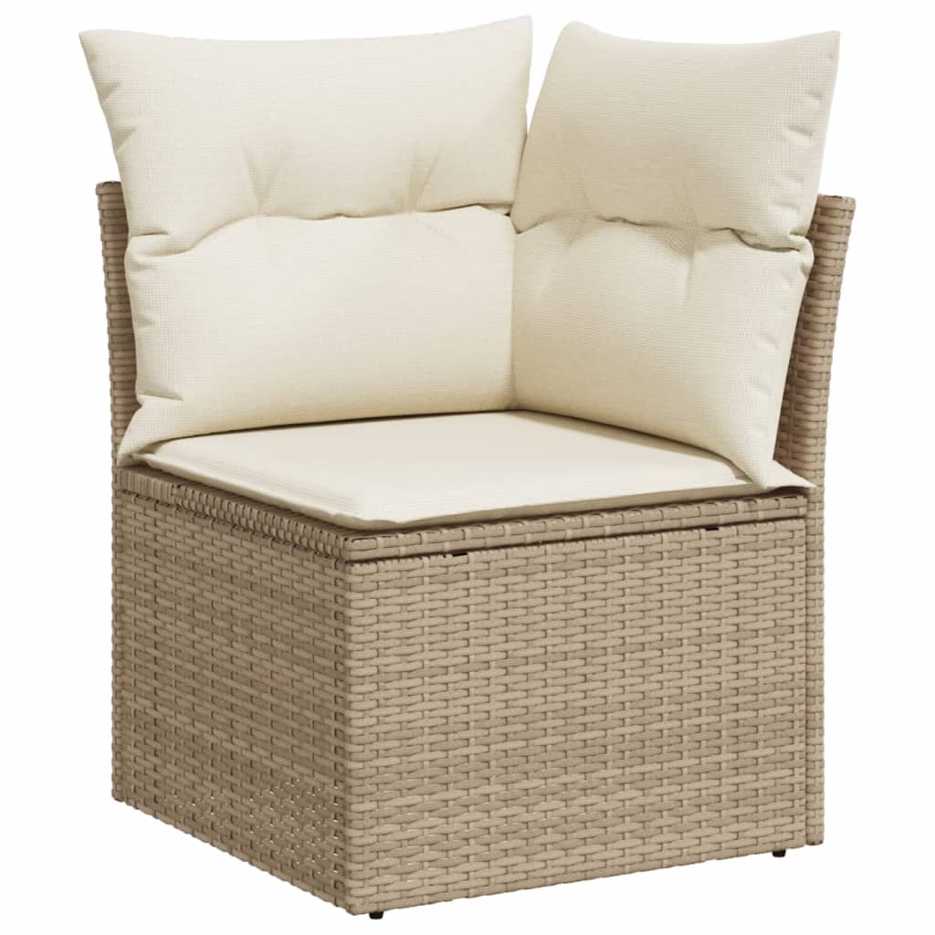 Set Divani da Giardino 14pz con Cuscini in Polyrattan Beige - homemem39