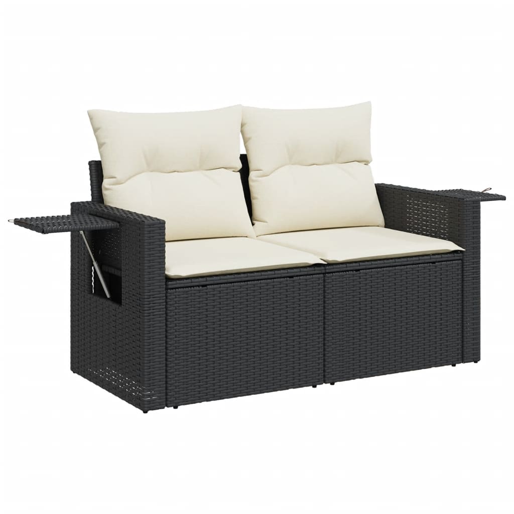 Set Divani da Giardino 14pz con Cuscini in Polyrattan Nero - homemem39