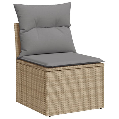 Set Divani da Giardino 14pz con Cuscini in Polyrattan Beige - homemem39