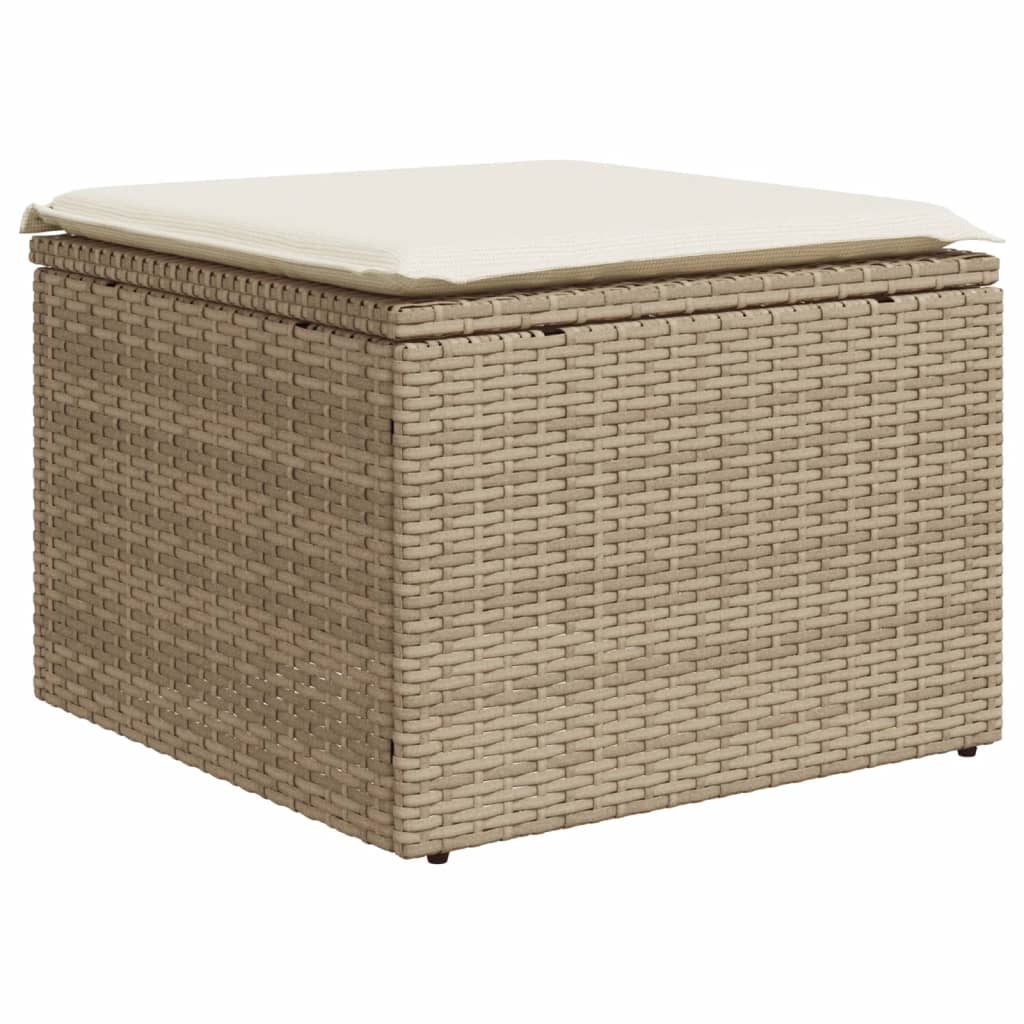 Set Divani da Giardino 11 pz con Cuscini Beige in Polyrattan