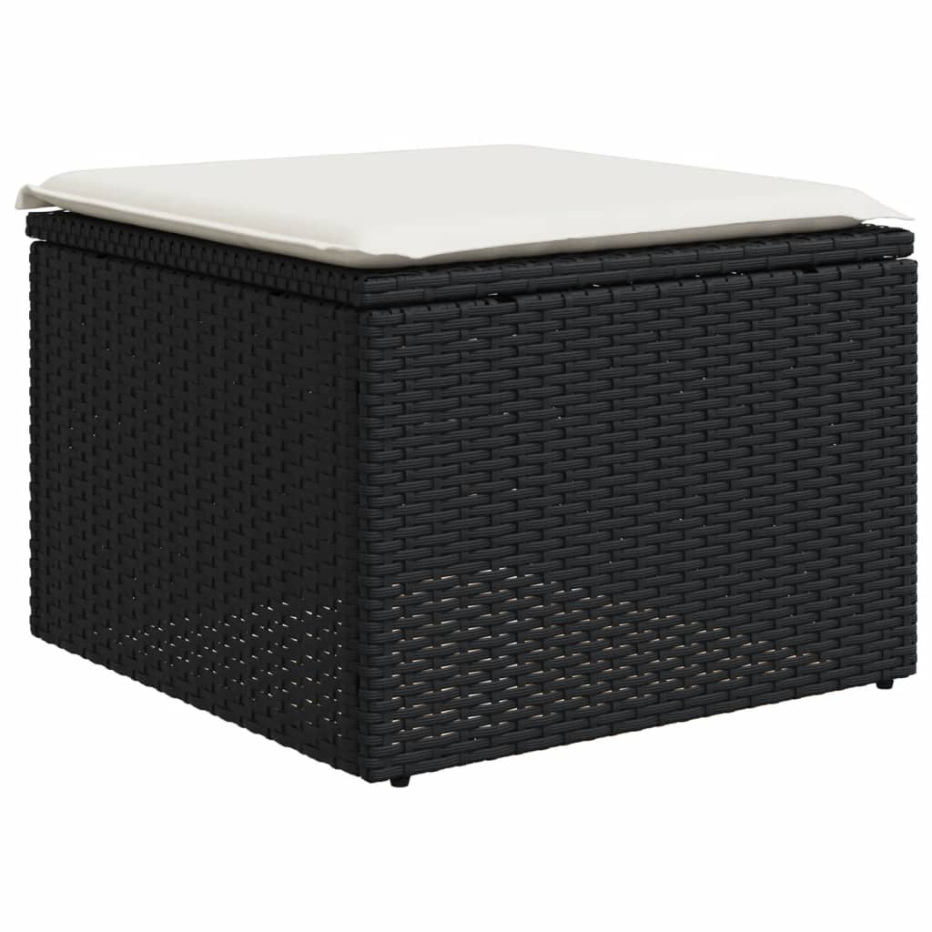 Set Divani da Giardino 12 pz con Cuscini Nero in Polyrattan - homemem39