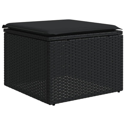 Set Divano da Giardino 6 pz con Cuscini Nero in Polyrattan | homemem39