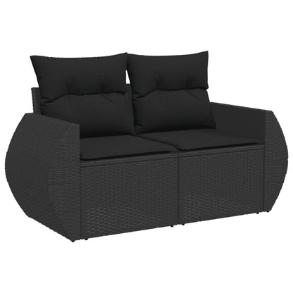 Set Divani da Giardino 10pz con Cuscini in Polyrattan Nero | homemem39