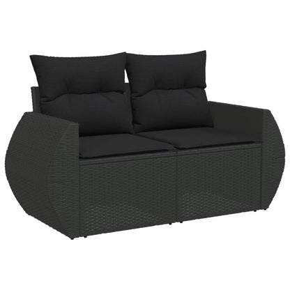 Set Divani da Giardino 10pz con Cuscini in Polyrattan Nero | homemem39