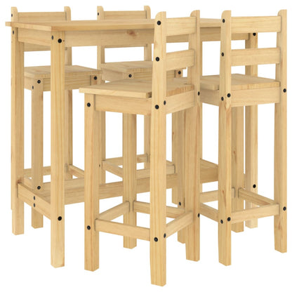 Set da Bar 5 pz in Legno Massello di Pino - homemem39