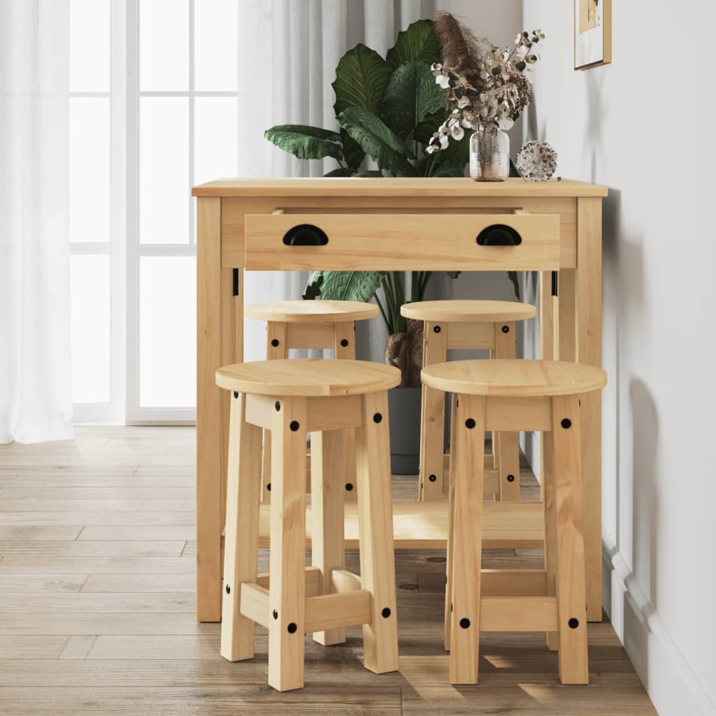 Set da Bar 5 pz in Legno Massello di Pino | homemem39