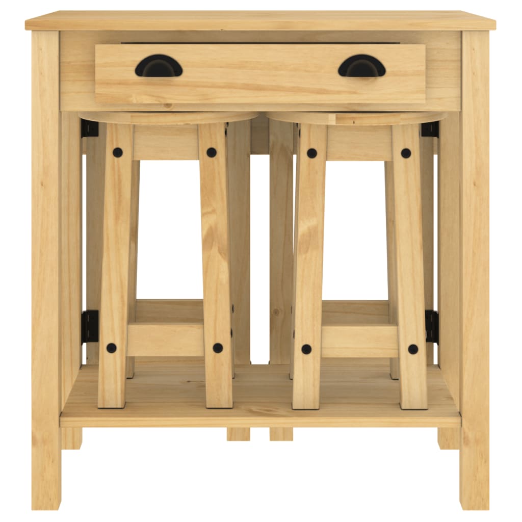 Set da Bar 5 pz in Legno Massello di Pino | homemem39