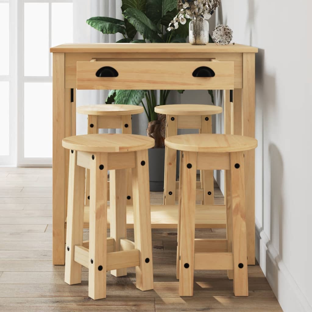 Set da Bar 5 pz in Legno Massello di Pino | homemem39
