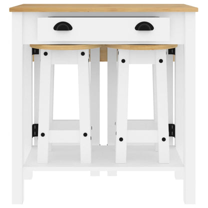 Set da Bar 5 pz Bianco in Legno Massello di Pino | homemem39