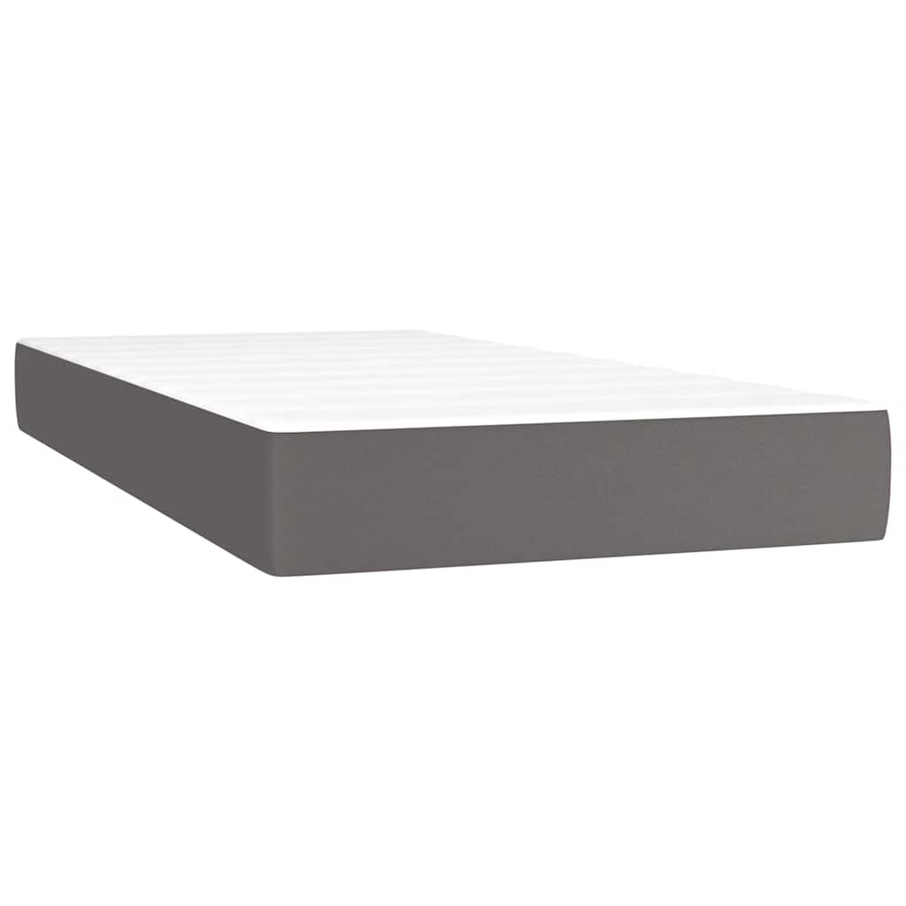 Materasso a Molle Insacchettate Rigidità Media Grigio 120x190x20 cm in Similpelle