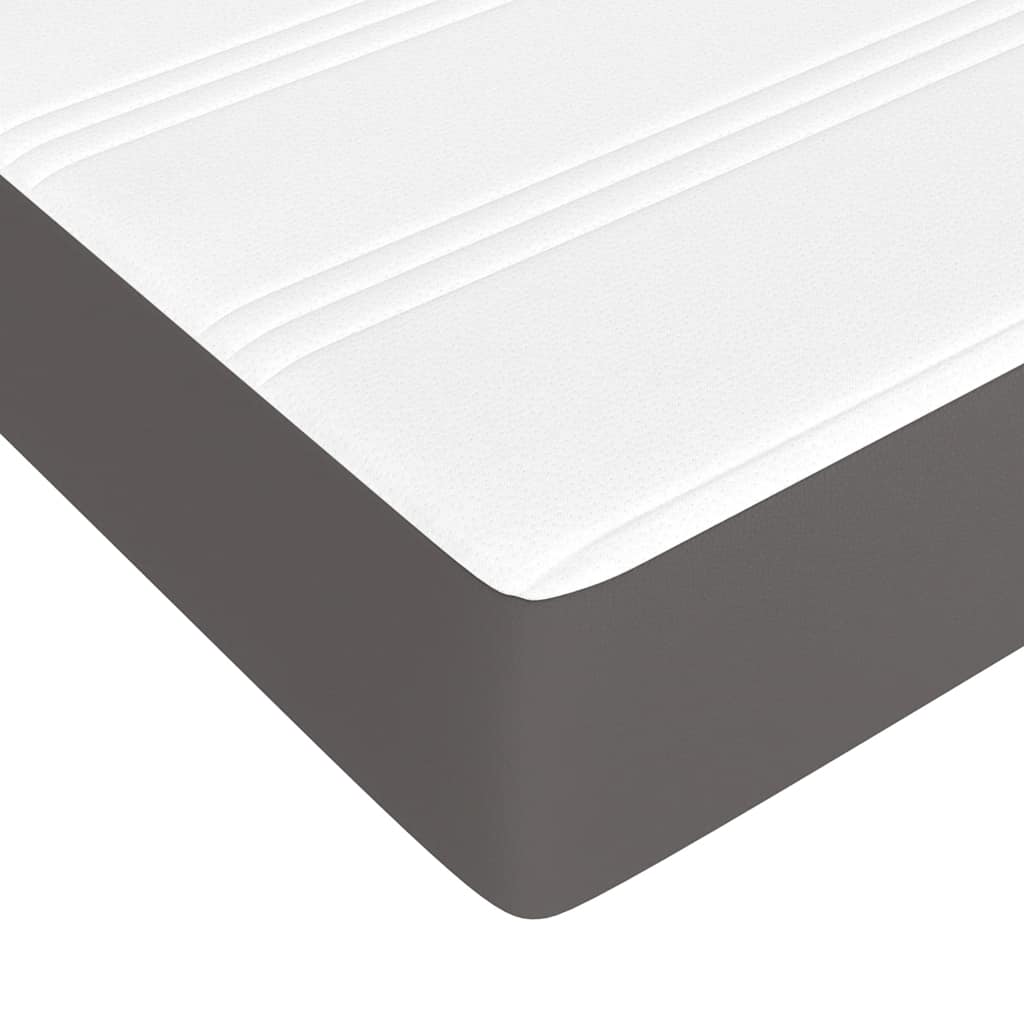 Materasso a Molle Insacchettate Rigidità Media Grigio 120x190x20 cm in Similpelle