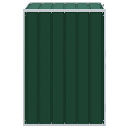 Copribidone con Ruote Bidone Singolo Verde 72x81x115cm Acciaio - homemem39