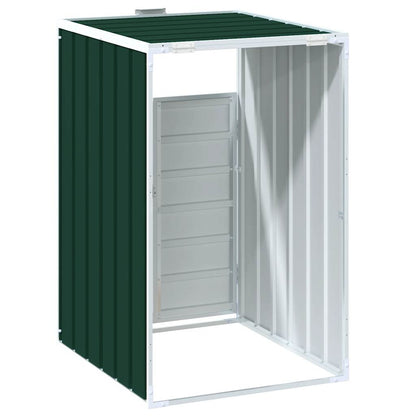 Copribidone con Ruote Bidone Singolo Verde 72x81x115cm Acciaio