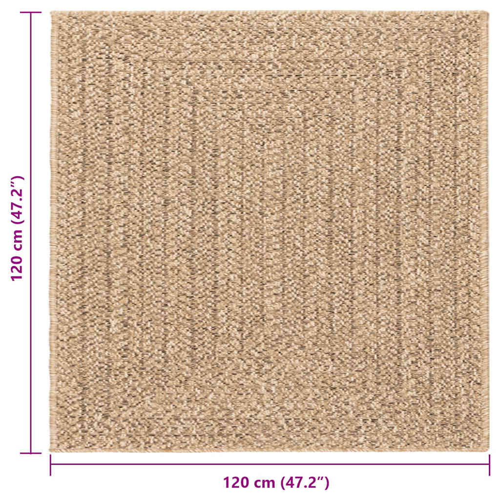 Tappeto ZIZUR 120x120 cm Aspetto Iuta per Interni ed Esterni
