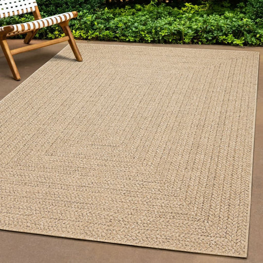 Tappeto ZIZUR 240x240 cm Aspetto Iuta per Interni ed Esterni