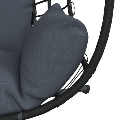 Sedia a Uovo Sospesa con Supporto Antracite Polyrattan/Acciaio - homemem39