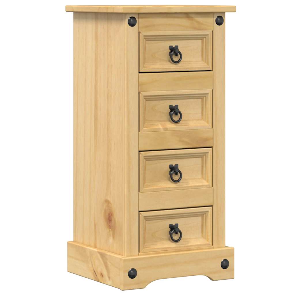 Comodino Corona 35x32,5x74 cm in Legno Massello di Pino | homemem39