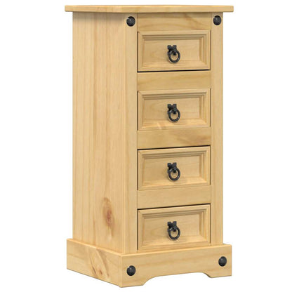 Comodino Corona 35x32,5x74 cm in Legno Massello di Pino | homemem39