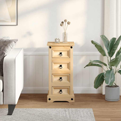 Comodino Corona 35x32,5x74 cm in Legno Massello di Pino | homemem39