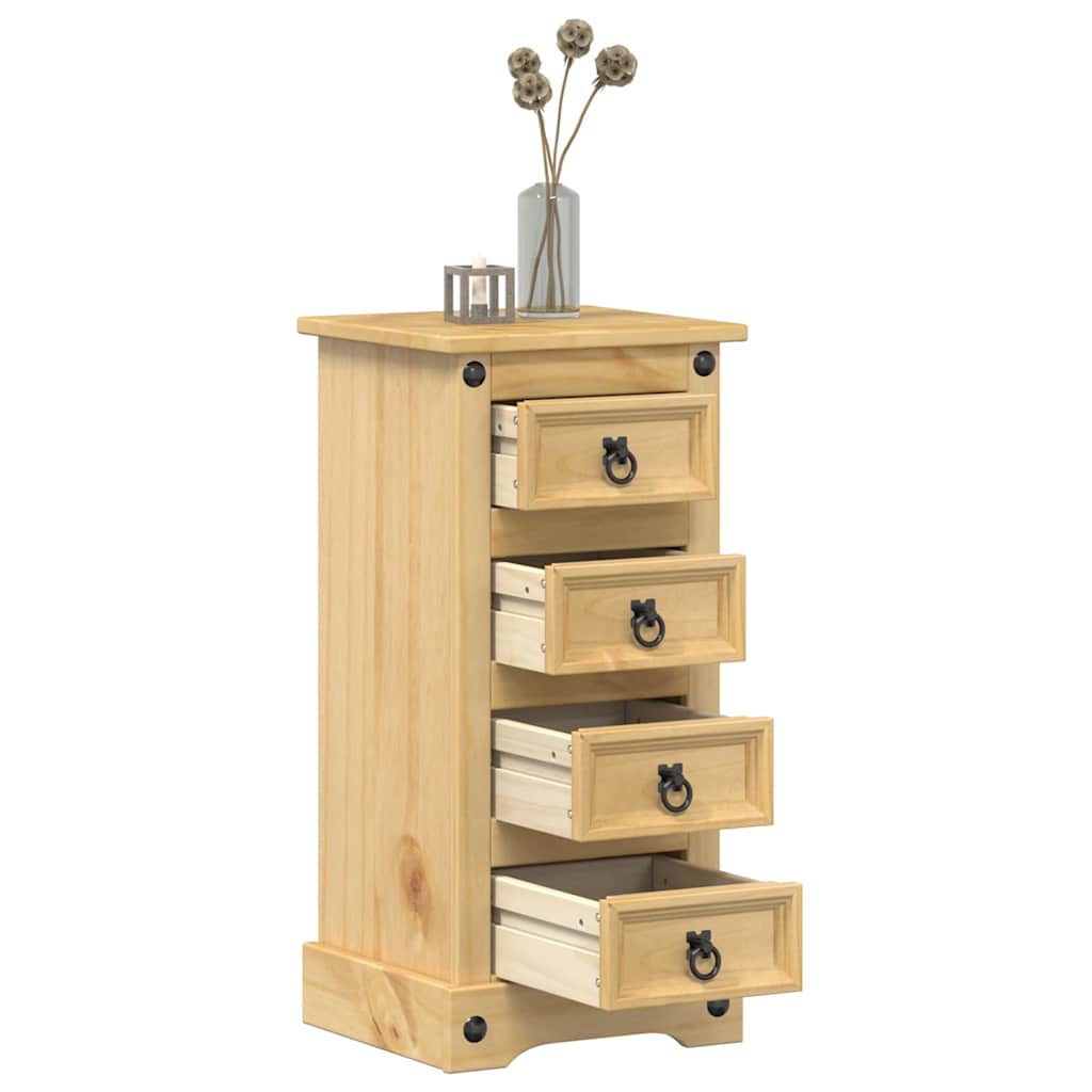 Comodino Corona 35x32,5x74 cm in Legno Massello di Pino | homemem39