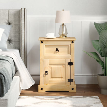 Comodino Corona 45x35x64 cm in Legno Massello di Pino | homemem39