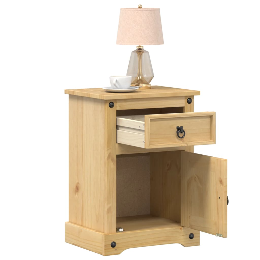 Comodino Corona 45x35x64 cm in Legno Massello di Pino | homemem39