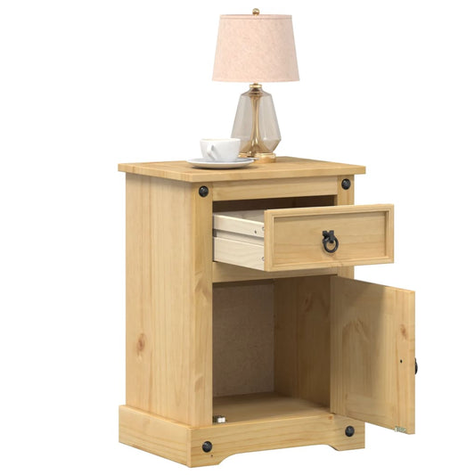 Comodino Corona 45x35x64 cm in Legno Massello di Pino | homemem39